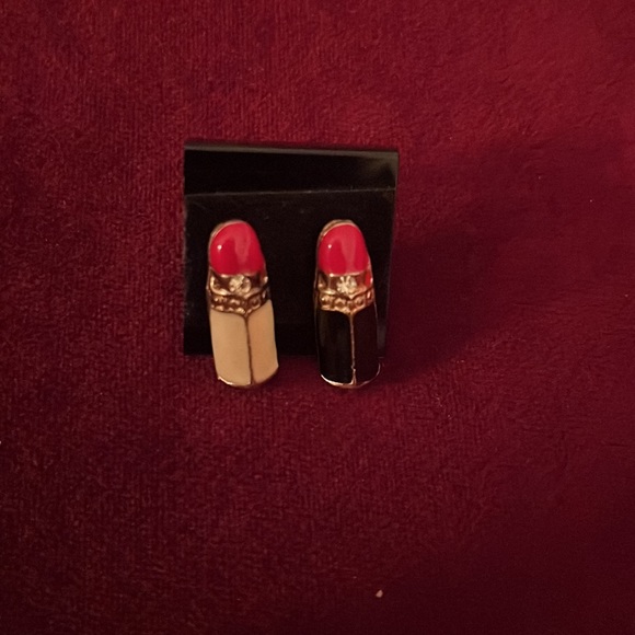 Vintage lipstick earrings - Picture 2 of 4
